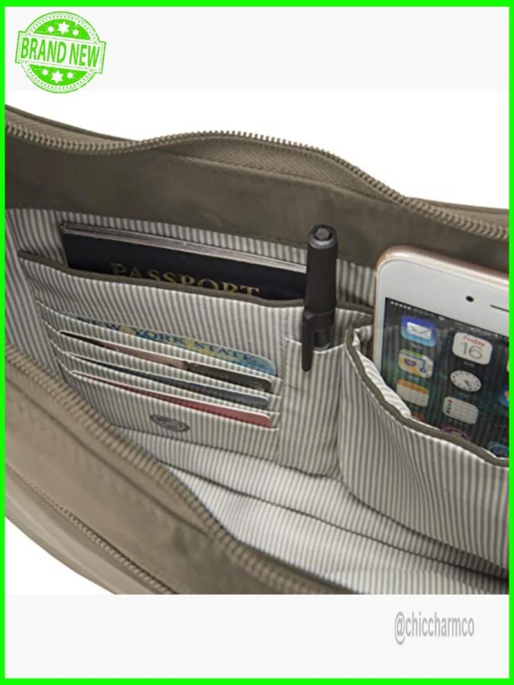 Anti-Theft Travel Hobo Bag with RFID Protection, Adjustable Strap